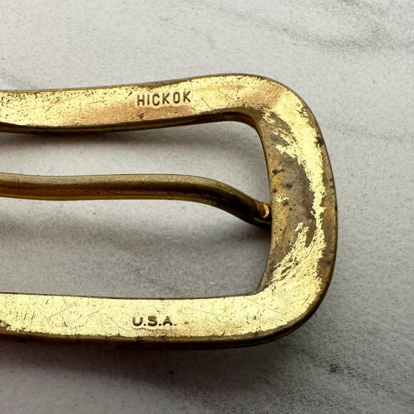 Hickok USA Vintage Small Gold Tone Simple Basic Belt Buckle - Picture 7 of 9